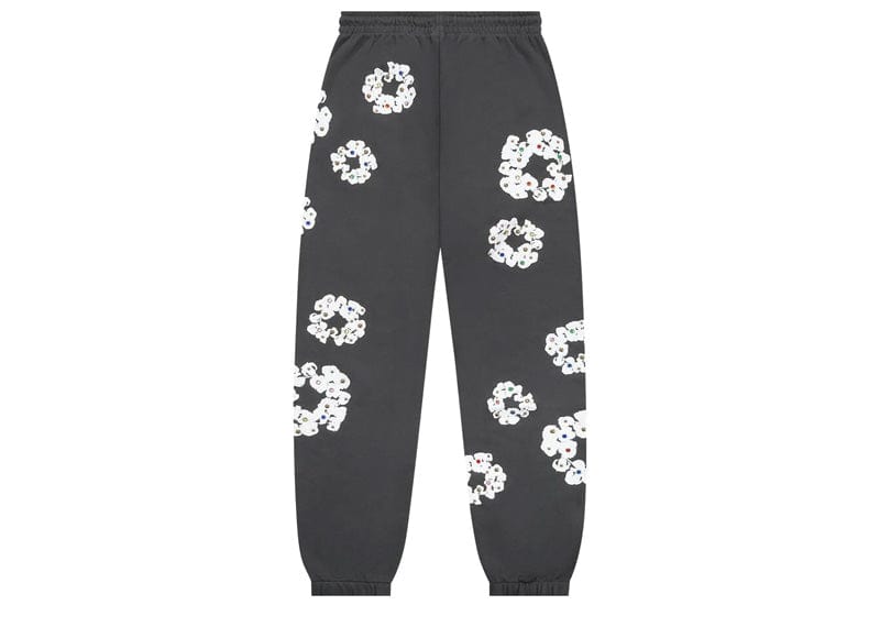 Denim Tears Rhinestone Cotton Wreath Sweatpants Vintage Black