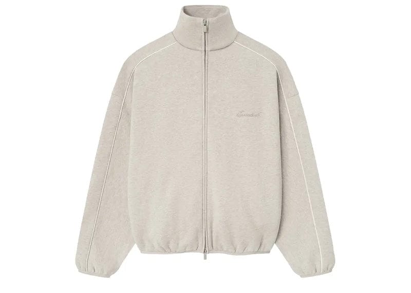 Fear of God Essentials Modern Fleece Piping Track Jacket Heather Stone/Cloud White