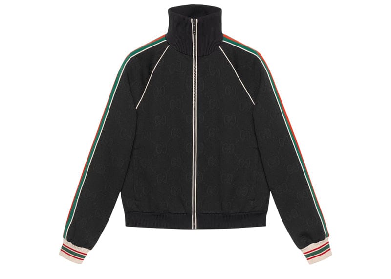 Gucci GG Jacquard Jersey Zip Jacket Black