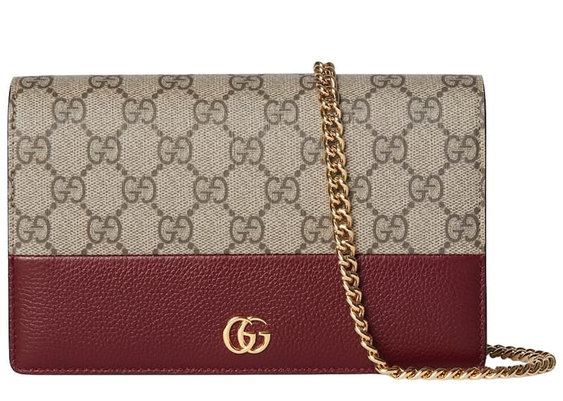 Gucci GG Marmont Petite Leather Wallet On Chain