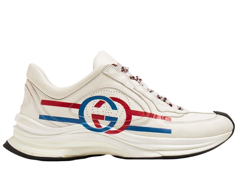 Gucci Run White Blue Red Interlocking G White Stripe Detail