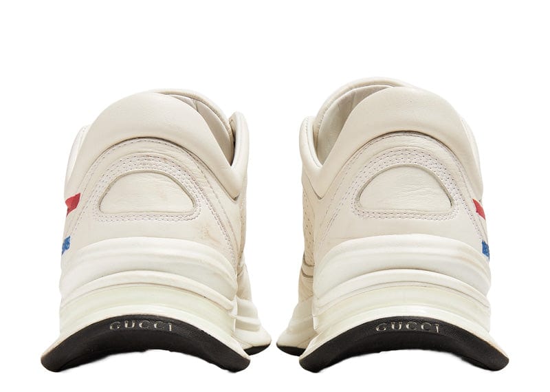 Gucci Run White Blue Red Interlocking G White Stripe Detail