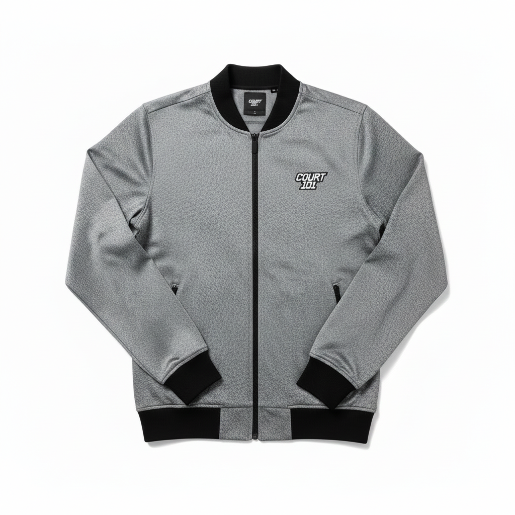 Court 101 Men's Bomber Jacket Charcoal flat lay