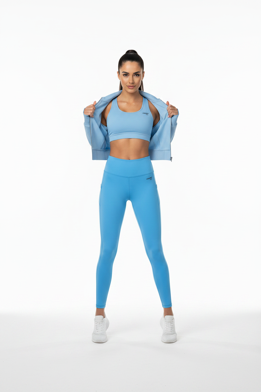 Court 101 Women's 3-Piece Set Sky Blue - On Model