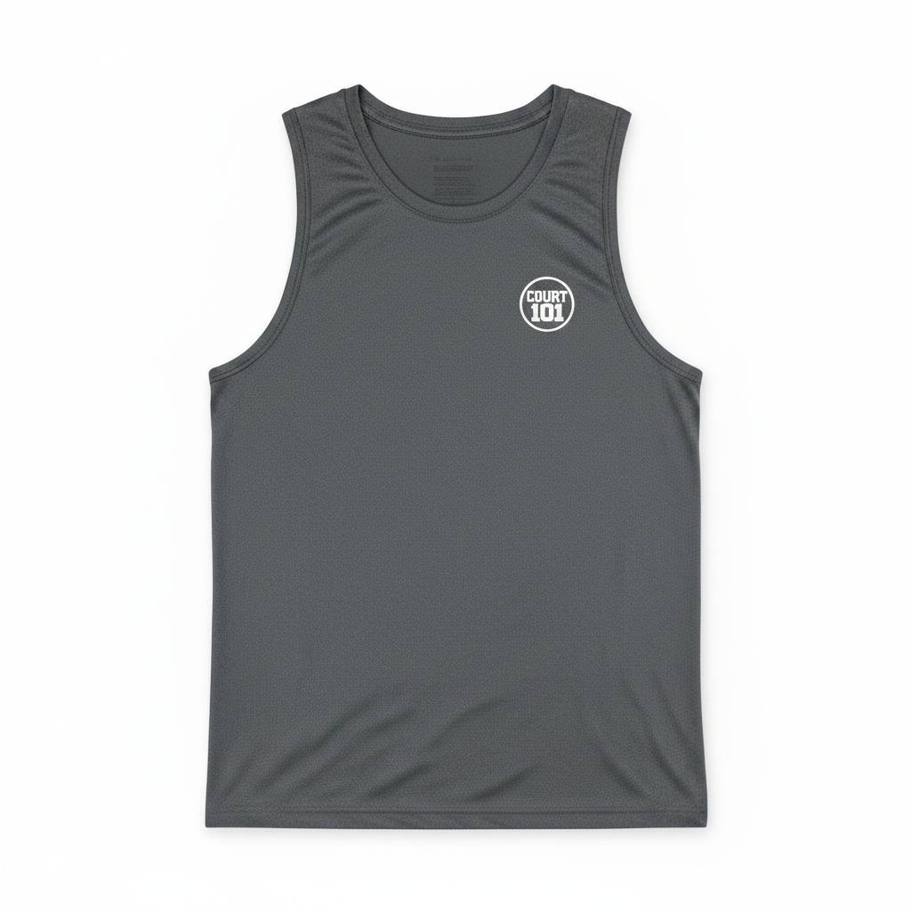 Court 101 Men's Tank Top Charcoal flat lay