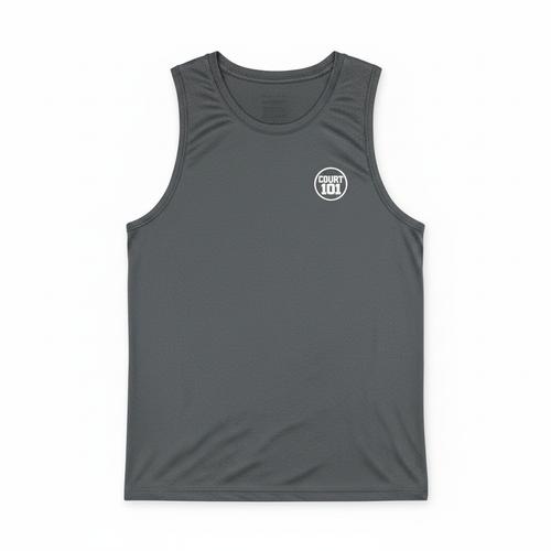 Court 101 Men's Tank Top Charcoal flat lay