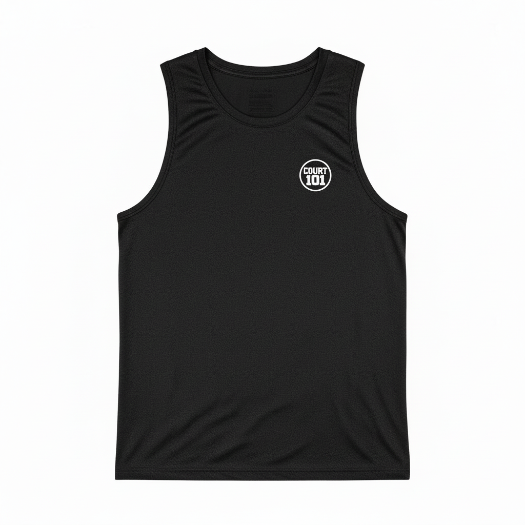 Court 101 Men's Tank Top Black flat lay