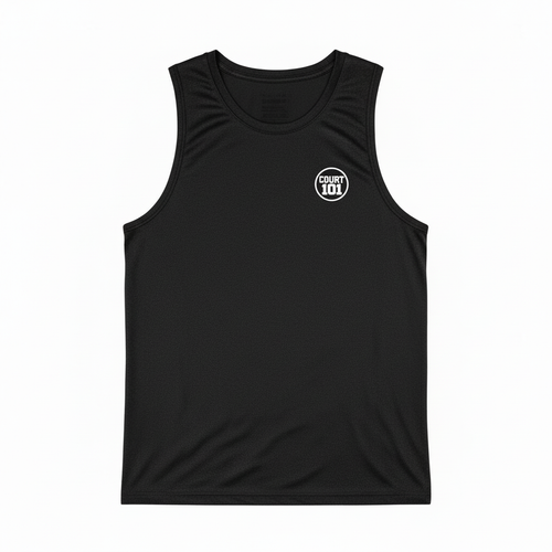 Court 101 Men's Tank Top Black flat lay