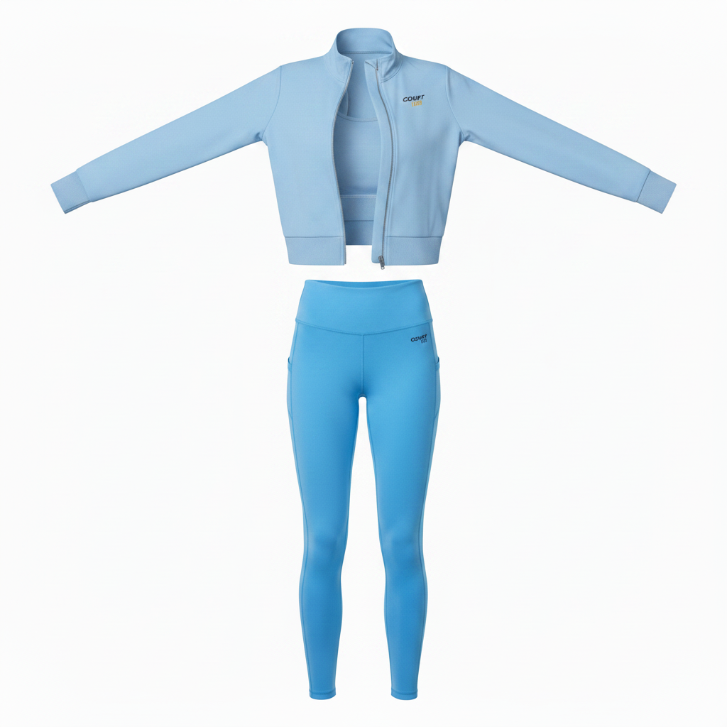 Court 101 Women's 3-Piece Set Sky Blue - Flat Lay