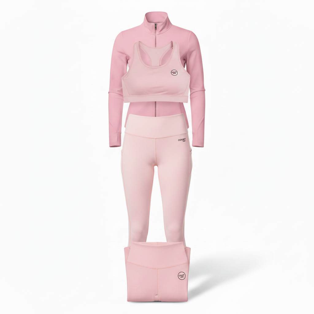Court 101 Women's 3-Piece Set Baby Pink - Flat Lay