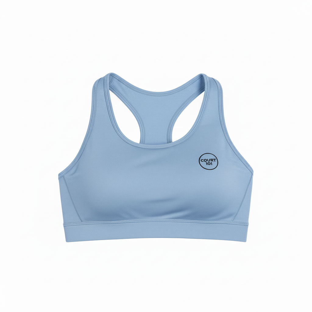 Court 101 Women's Sports Bra Sky Blue flat lay